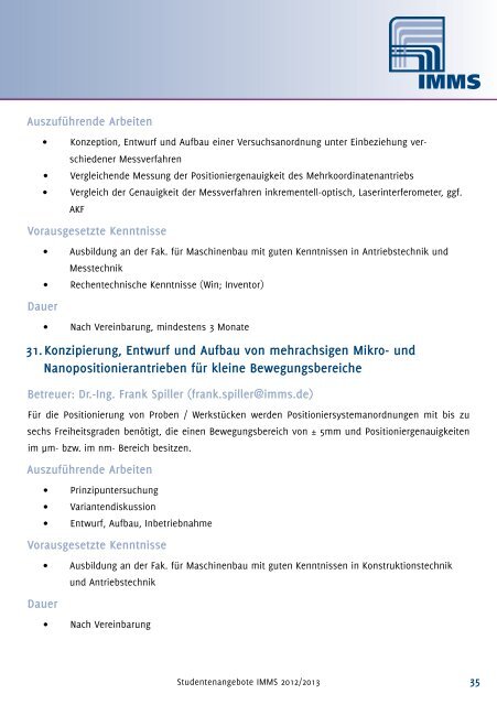 pdf-Katalog - IMMS Institut für Mikroelektronik