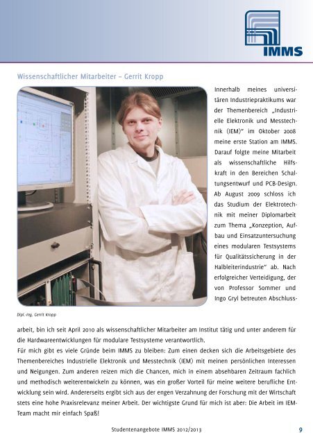 pdf-Katalog - IMMS Institut für Mikroelektronik