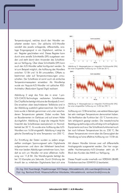 Jahresbericht 2009 - IMMS Institut für Mikroelektronik