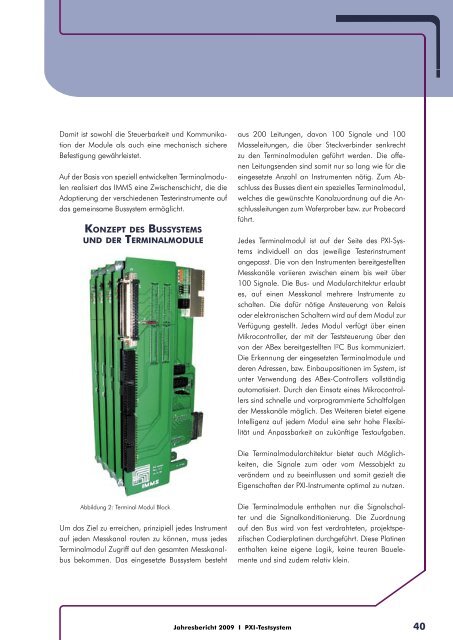 Jahresbericht 2009 - IMMS Institut für Mikroelektronik