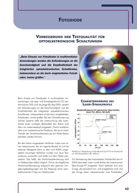 Jahresbericht 2009 - IMMS Institut für Mikroelektronik