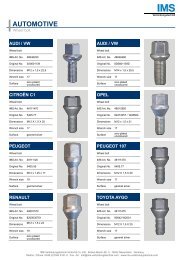 Wheel bolts & nuts - IMS Verbindungstechnik GmbH & Co. KG