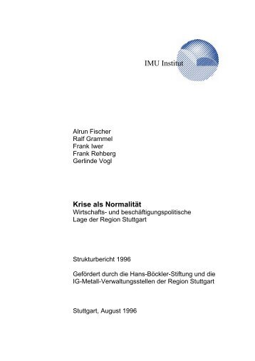 Strukturbericht 1996 - IMU Institut