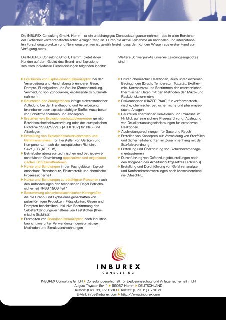 Explosionsschutz in Europa â Richtlinie 1999/92/EG - Inburex GmbH