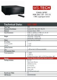 Technical Data: MC-380 - MS-Tech