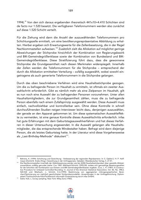 Evaluation der Maßnahmen zur Umsetzung der Vorschläge ... - Infas