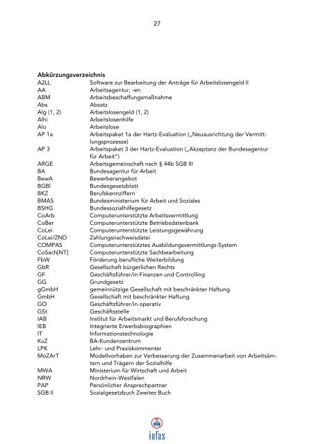 Evaluation der Maßnahmen zur Umsetzung der Vorschläge ... - Infas