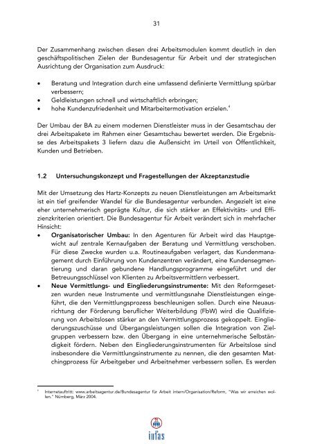 Evaluation der Maßnahmen zur Umsetzung der Vorschläge ... - Infas