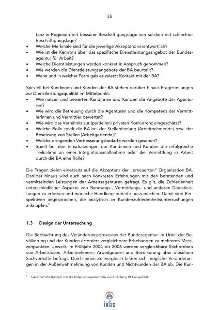 Evaluation der Maßnahmen zur Umsetzung der Vorschläge ... - Infas