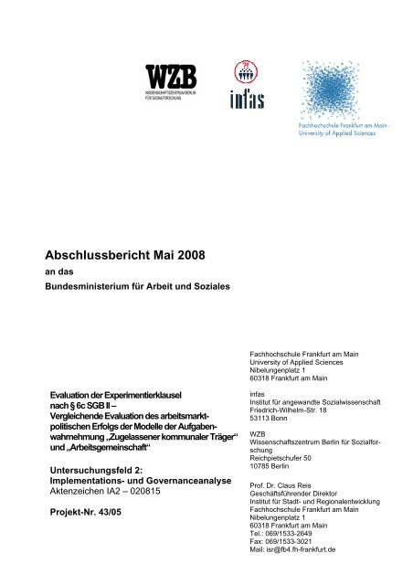 Abschlussbericht Mai 2008 - Infas