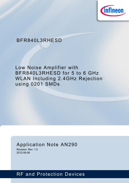 AN290 - Low Noise Amplifier with BFR840L3RHESD for 5 - Infineon
