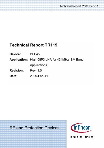 BFP450 High IP3 ISM Band LNA - Infineon