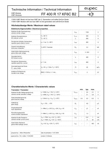 eupec data sheet - Infineon