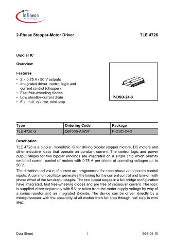 2-Phase Stepper-Motor Driver TLE 4726 - Infineon