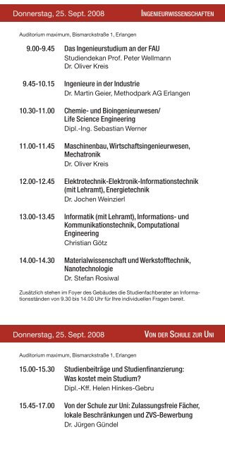 Programm zum Infotag 2008 als PDF - Friedrich-Alexander ...