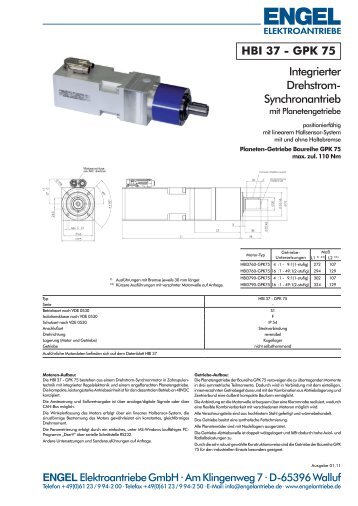HBI 37 - GPK 75 Integrierter Drehstrom ... - infra-antriebe