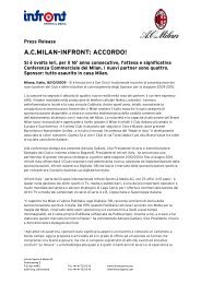 A.C.MILAN-INFRONT: ACCORDO!