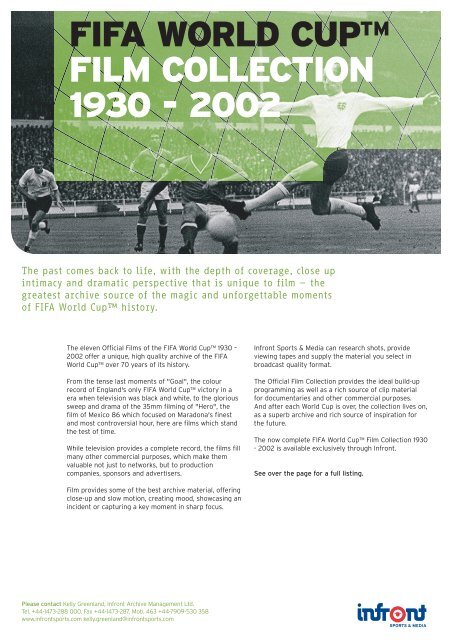 FIFA World Cup film collection 1930-2002 - Infront Sports & Media