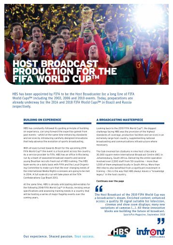 Case Study - 2010 FIFA World Cup - Infront