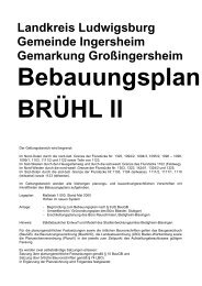 Textteil des Bebauungsplans Brühl II - Gemeinde Ingersheim