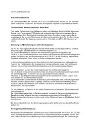 Sitzungsbericht Gemeinderratssitzung 24. Juli 2012