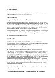 Sitzungsbericht Gemeinderatssitzung 28. Sept. 2010
