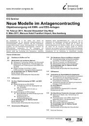 Neue Modelle im Anlagencontracting Objektversorgung mit KWK