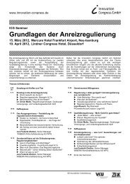 Grundlagen der Anreizregulierung - ICG Innovation Congress GmbH