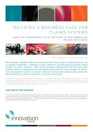 Building a Business Case for Claims Systems - Innovation Group