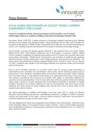 Aviva Canada Recognized as Celent 'Model ... - Innovation Group