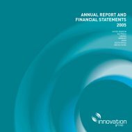 annual report and financial statements 2005 - Innovation Group