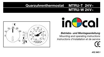 Quarzuhrenthermostat MTRU-T 24V~ MTRU-W 24V~