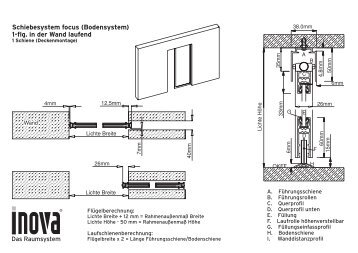 Schiebesystem focus (Bodensystem) 1-flg. in der Wand laufend - Inova