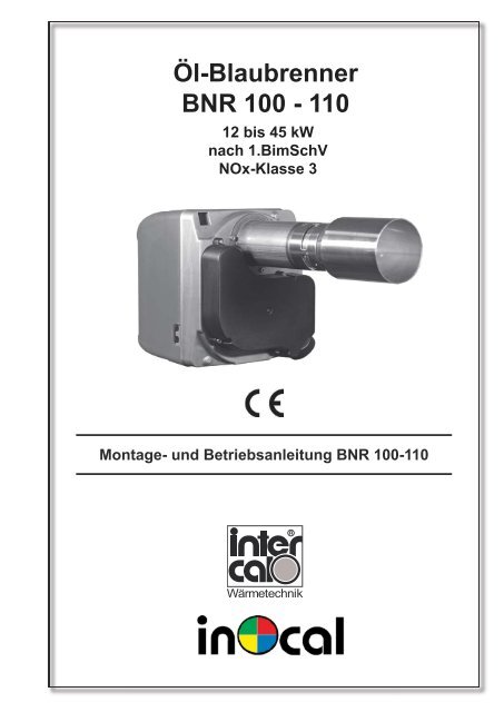 Öl-Blaubrenner BNR 100 - 110 - Inocal Wärmetechnik