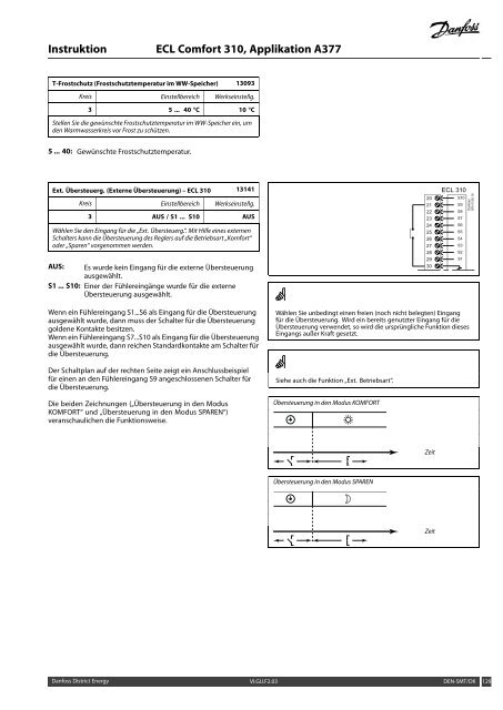 Instruktion ECL Comfort 310, Applikation A377