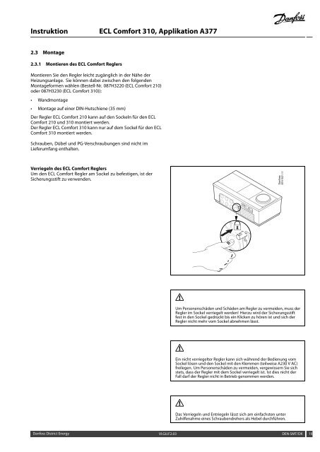 Instruktion ECL Comfort 310, Applikation A377
