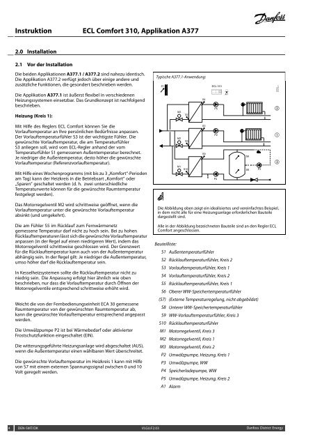 Instruktion ECL Comfort 310, Applikation A377