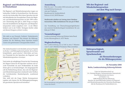 Mit den Regional - Institut für niederdeutsche Sprache e.V.