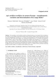 Apis mellifera mellifera in eastern Europe â morphometric variation ...