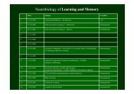 Neurobiology of Learning and Memory - Institut für Bienenkunde