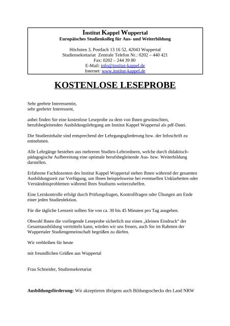 Leseprobe Aromatherapie Ausbildung.pdf - Institut Kappel