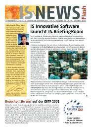 IS Innovative Software launcht IS.BriefingRoom - Interactive Data