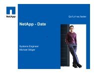 Netapp Storage Efficiency - Michael Stoeger - interface:systems