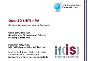 OpenID trifft nPA - Sichere Authentisierung im Internet - Institut für ...