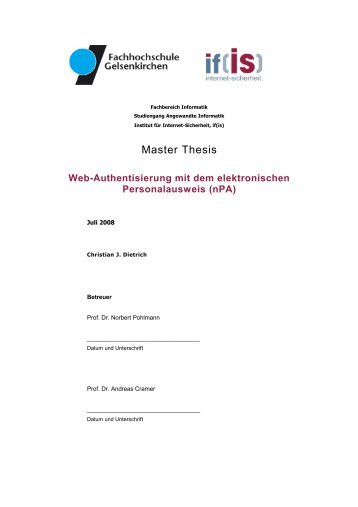 Web-Authentisierung mit dem elektronischen Personalausweis (nPA)