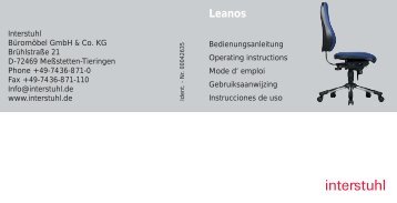 Bedienungsanleitung - Interstuhl