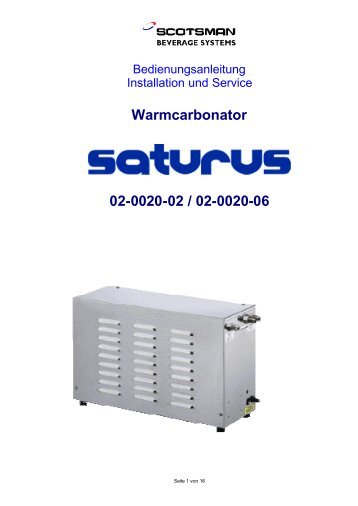 Warmcarbonator 02-0020-02 / 02-0020-06