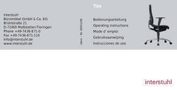 Bedienungsanleitung Operating instructions Mode d ... - Interstuhl