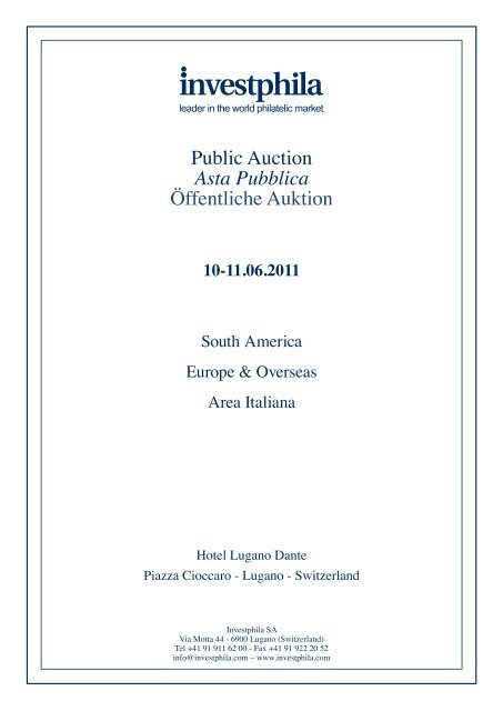 Public Auction Asta Pubblica Öffentliche Auktion - Investphila