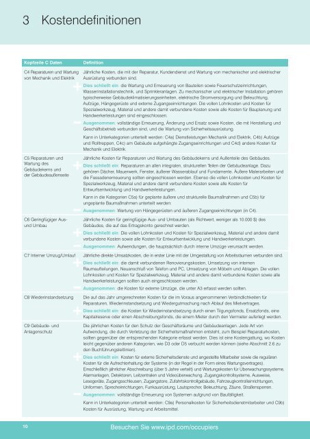 International Total Occupancy Cost Code - IPD